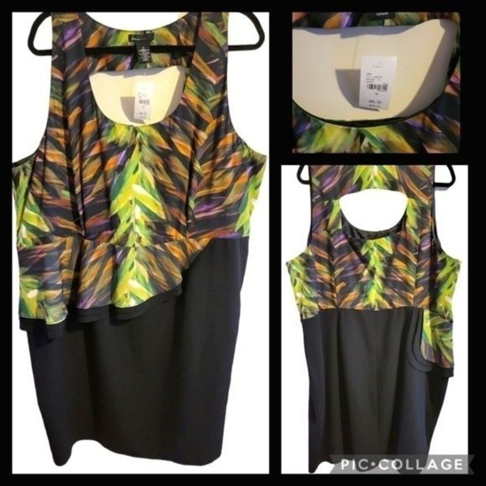 Lane Bryant Tropical Summer Sheath Shift Dress Size 24 3x Ret $90 NWT!